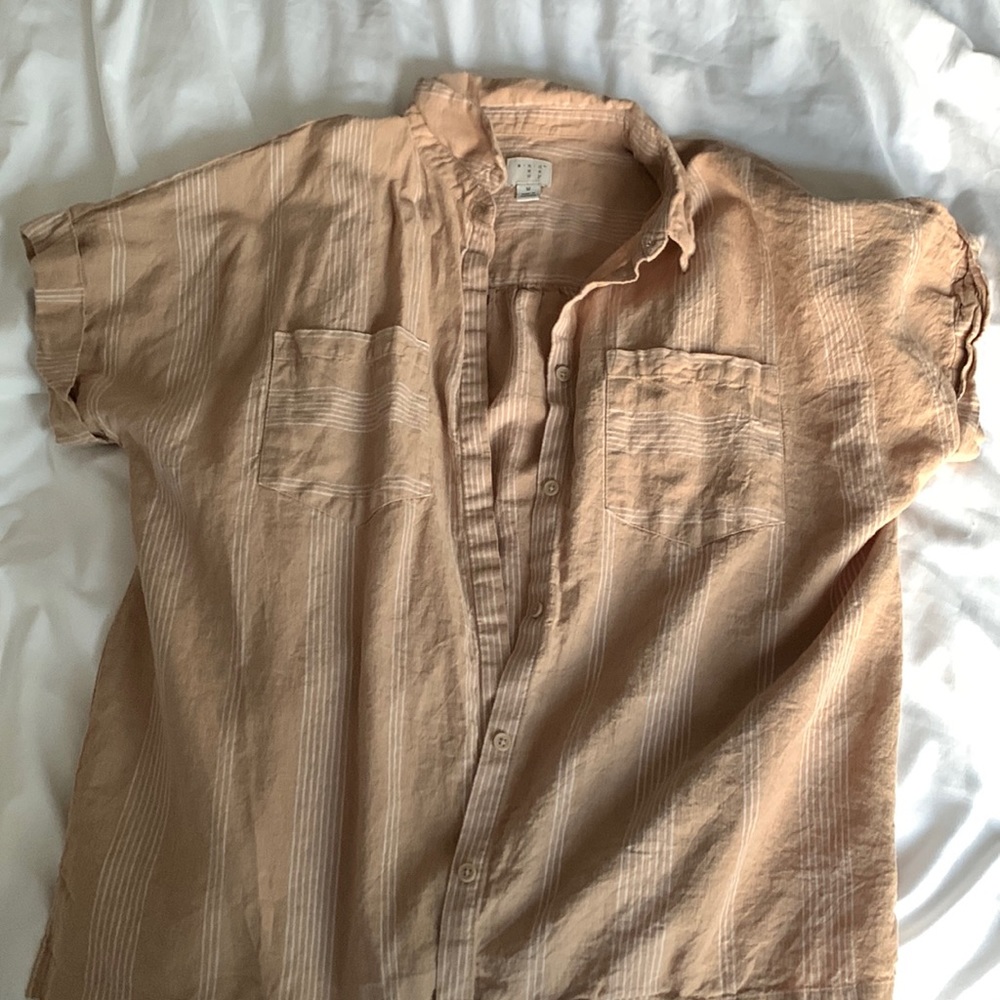 Cuffed short sleeve blouse